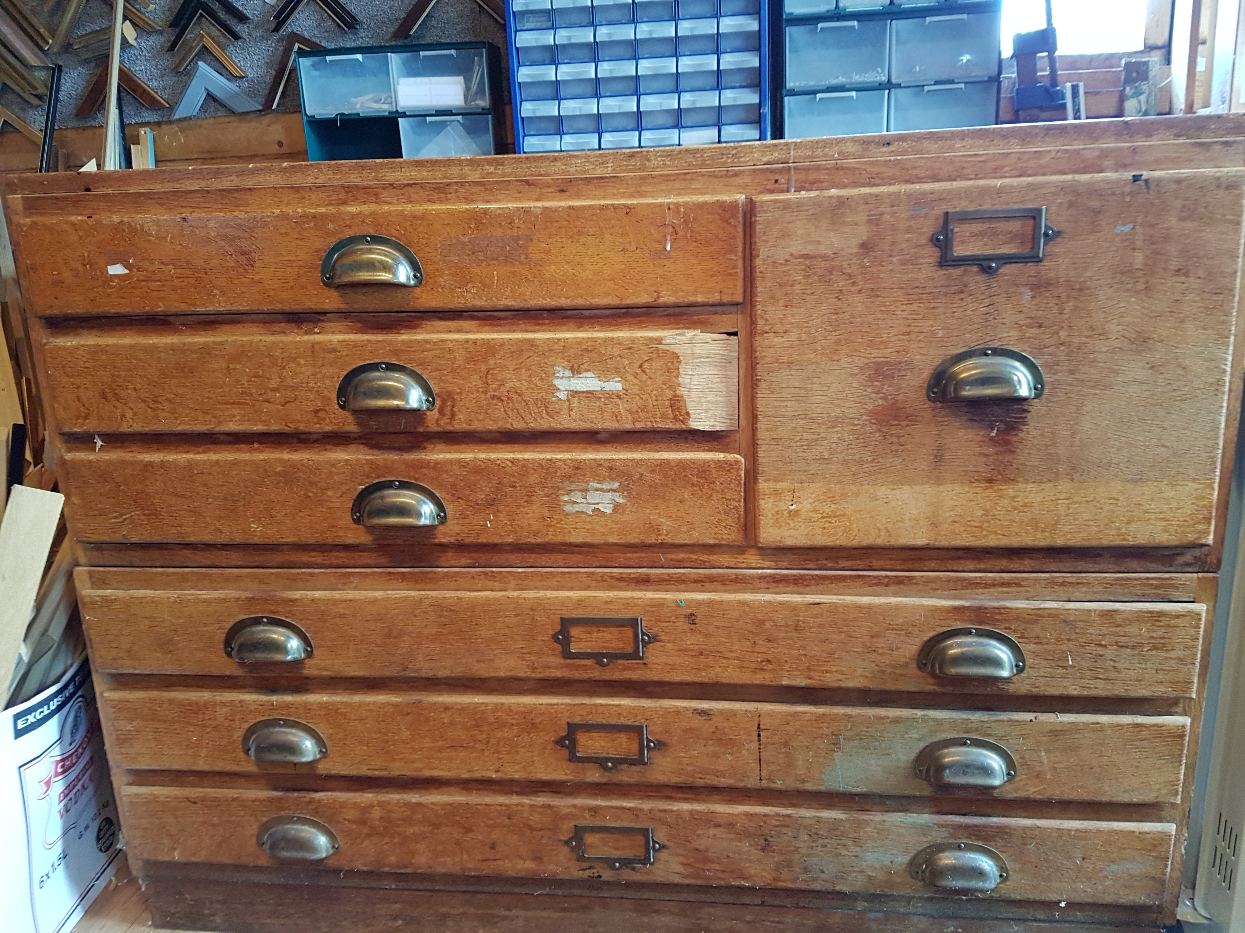 Lovely wooden plan chest front