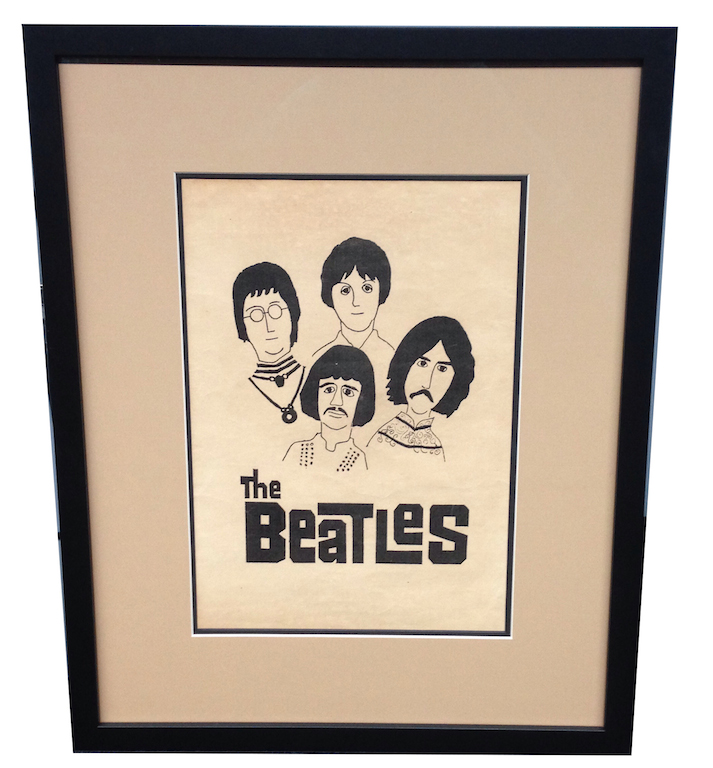 very old print of the Beatles.