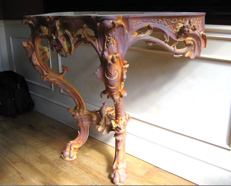 ornate table gessoed and in bole prior to gilding.jpg