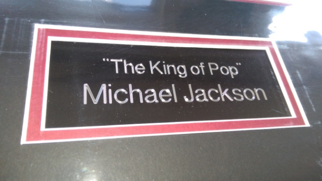 Example of plaque previously used. It is plastic and in this case black background with silver writing
